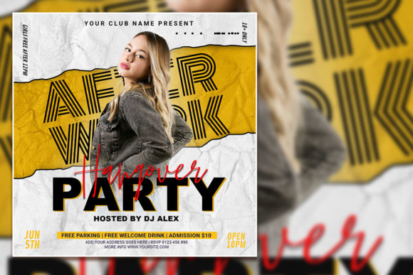 After Work Party Social Media Post: Editable Flyer Template