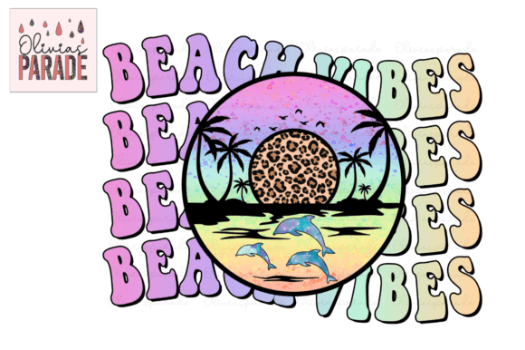 Beach Vibes Retro Wavy Summer Png Design