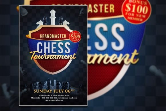 Chess Tournament Flyer or Poster: Editable Template for Events