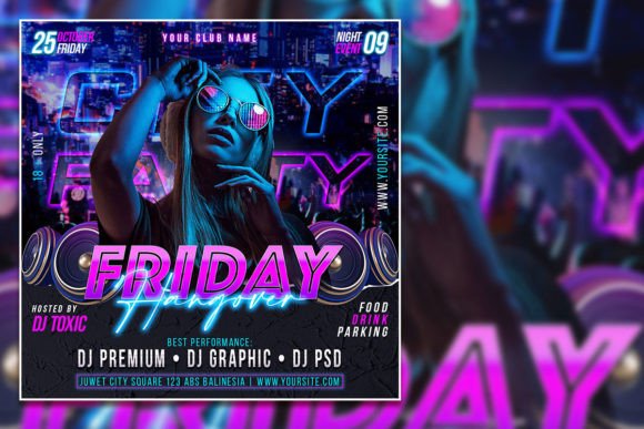 Create a Buzz with a Friday Night Party Social Media Post