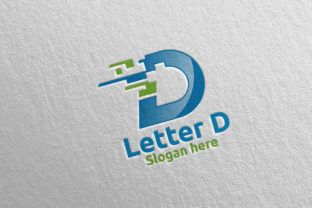 Digital Letter D Logo Design 3