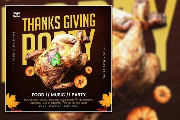 Elevate Your Thanksgiving Party Social Media Post