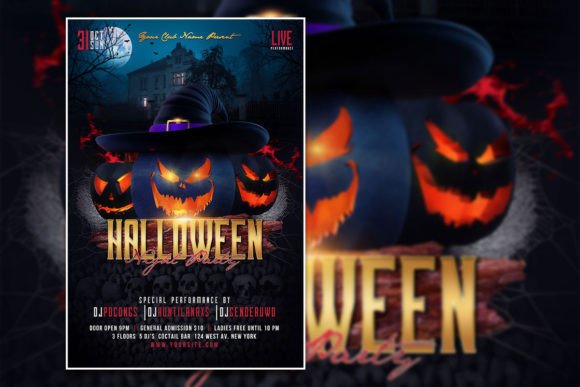 Halloween Night Party Flyer: A Premium PSD Template for Spooky Promotions