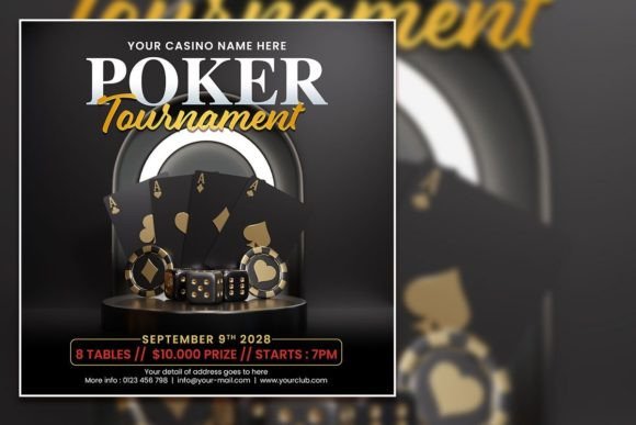 Poker Tournament Social Media Post: Design Your Royal Event