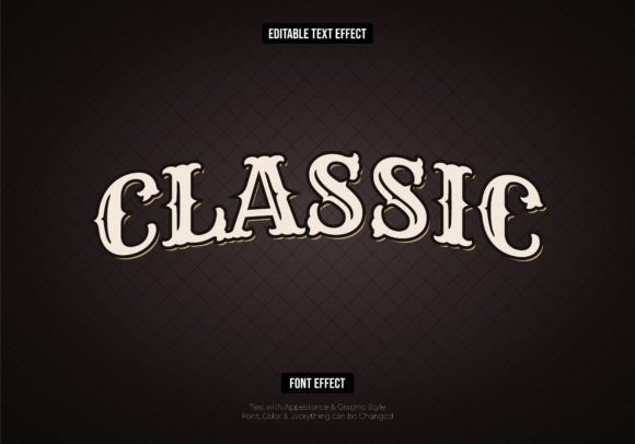 Retro Classic Text Effect Editable Vector