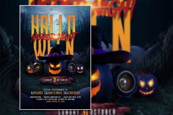 Spooky Season Design: Halloween Horror Night Flyer & Editable Template
